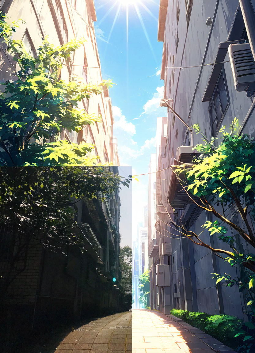 Changing an alley way into an anime image